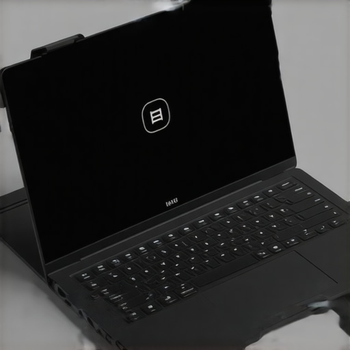 Futuristic foldable laptop with biometric security in a modern student workspace