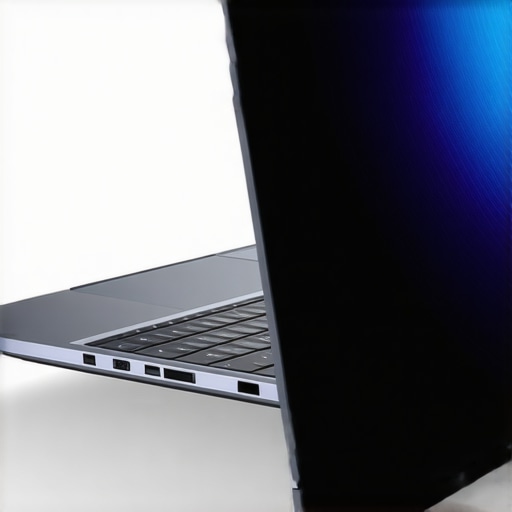 Futuristic 2-in-1 laptop showcasing advanced hinge and AI technology in a modern workspace