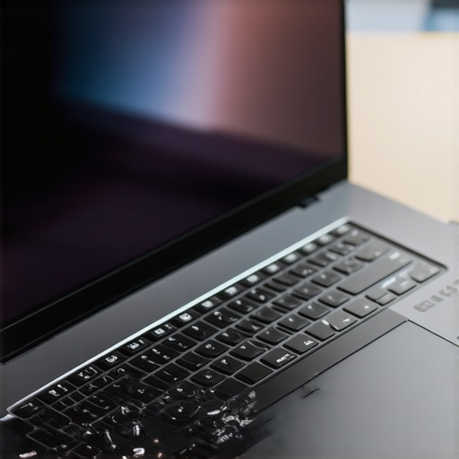 Close-up of an ultrabook with advanced cooling technology in a workspace