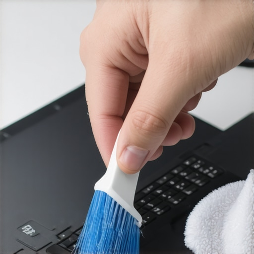 Person cleaning a laptop with specialized tools for optimal performance.