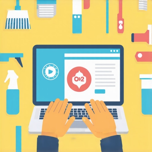 Person maintaining laptop performance with tools and software, highlighting maintenance practices for long-term use.