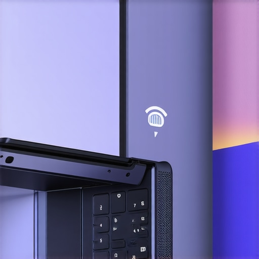 Close-up of modern ultrabook showcasing security and connectivity features.