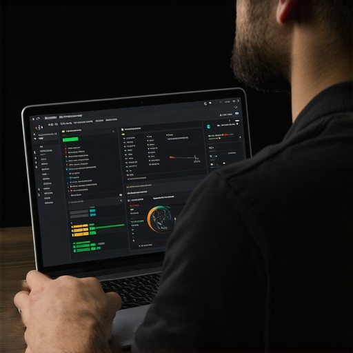 Person reviewing laptop's temperature and hardware health data on screen