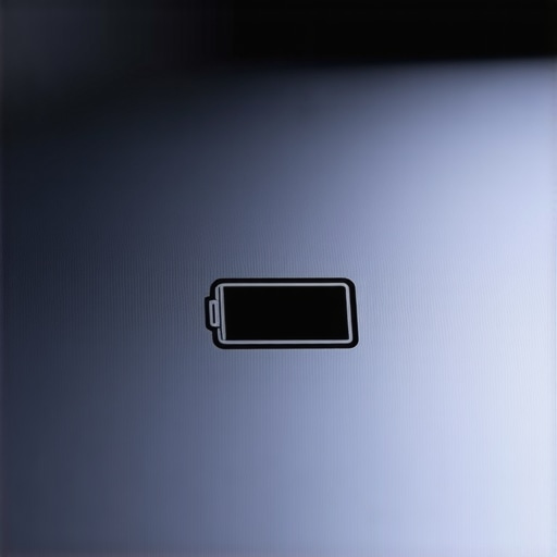 Close-up of a modern ultrabook showing battery icon with extended endurance