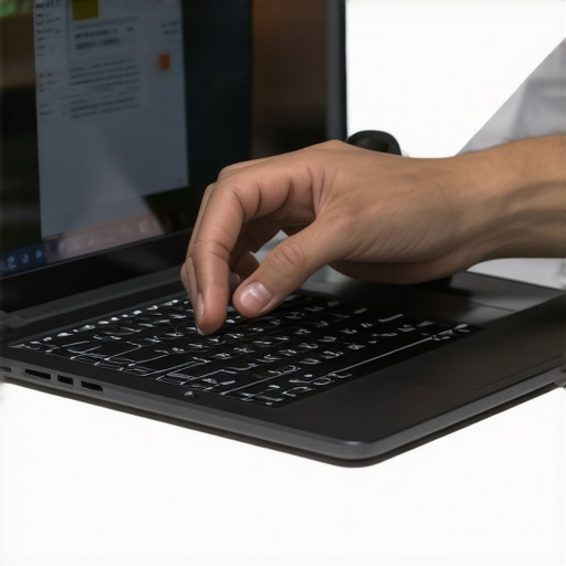 Person performing diagnostics on a business ultrabook to ensure long-term performance
